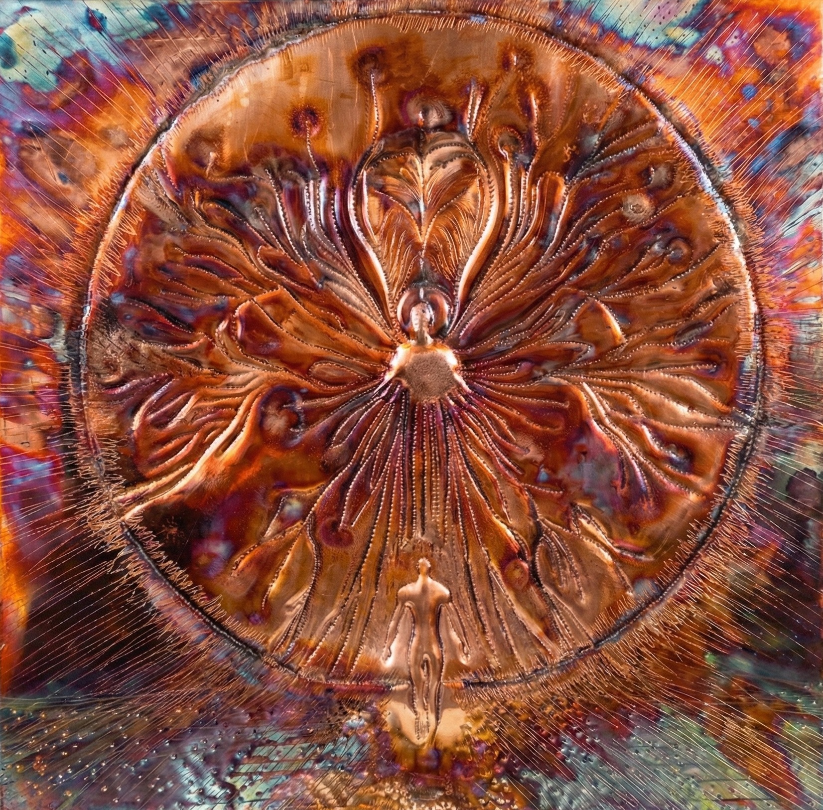 Obraz wykonany w miedzi