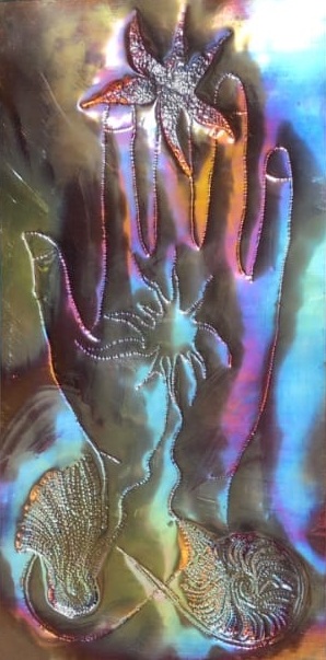 Obraz wykonany w miedzi