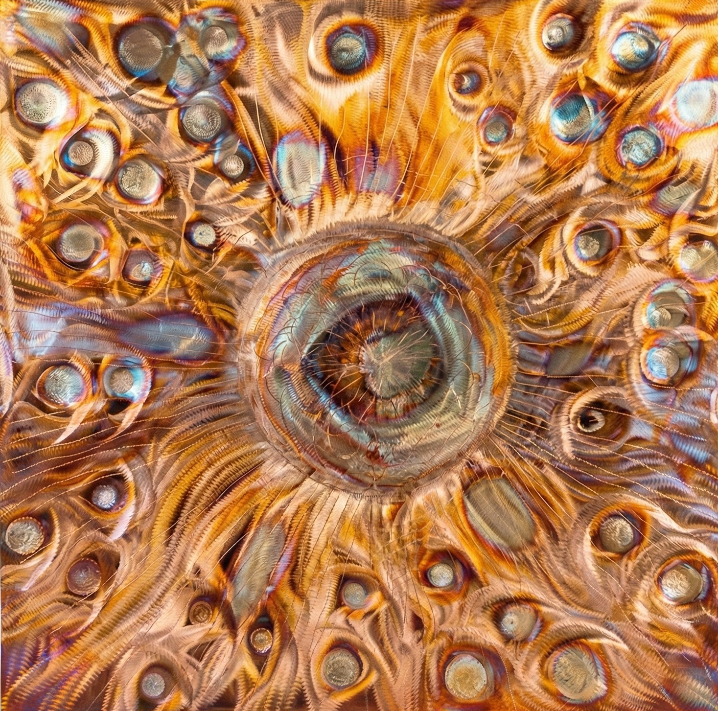 Obraz wykonany w miedzi