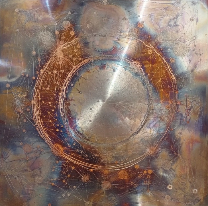 Obraz wykonany w miedzi