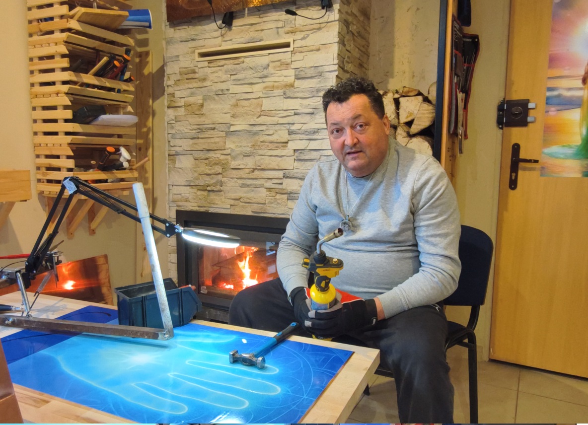 Obraz wykonany w miedzi